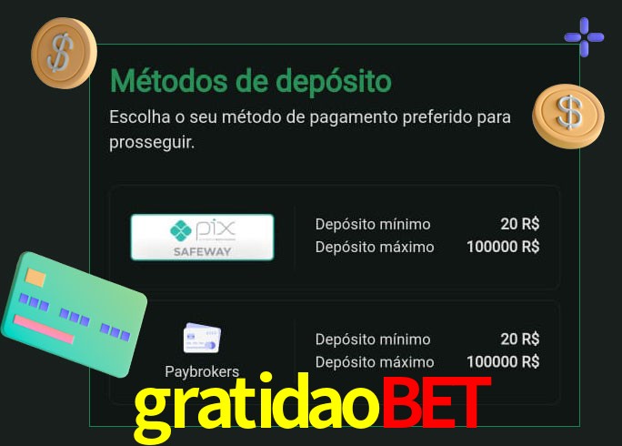 O cassino gratidaobet oferece uma grande variedade de métodos de pagamento